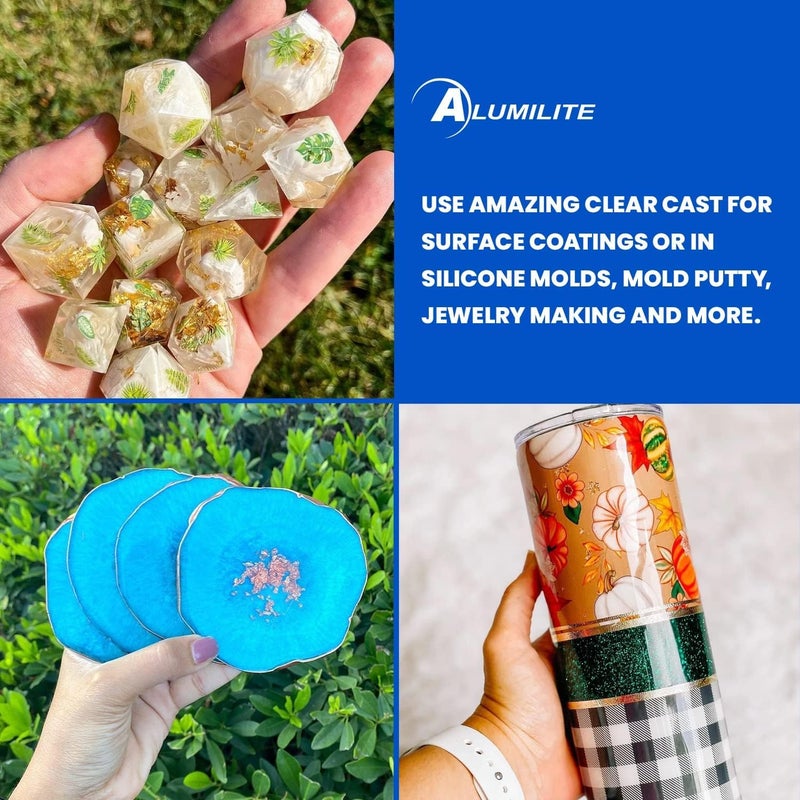 Alumilite Amazing Clear Cast Epoxy Resin Kit (1 Gal) Food Safe, Crystal Clear, High-Gloss Finish â€“ Perfect for Countertops, Encapsulation, Coatings, Castings, Jewelry, Art, and Other DIY Projects - Image 4